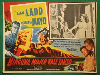 Alan Ladd The Iron Mistress Virginia Mayo Art Mexican Lobby Card 2
