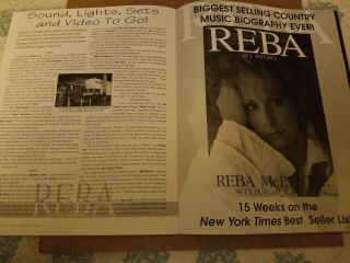 Reba McEntire On Tour 1995 Promo Media Only Book Photos Info Very Scarce Item 8