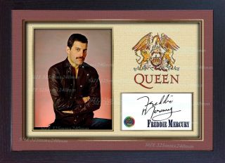 Freddie Mercury Queen Signed Autograph Music Memorabilia Framed Photo Print