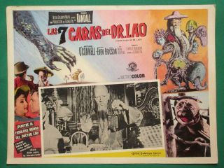 Seven Faces Of Dr.  Lao Barbara Eden George Pal Medusa Monster Mexican Lobby Card