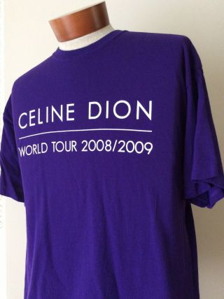 Celine Dion 2008 World Tour Taking Chances Concert Local Crew T - Shirt Purple Xl