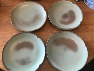 Frankoma 5f Dinner Plates - Set Of 4 - Plainsman Prairie Green 2
