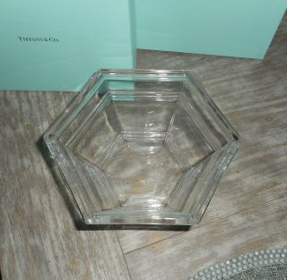 NIB Authentic TIFFANY & CO.  Crystal Glass Bowl Candy Dish Heavy 6.  5 