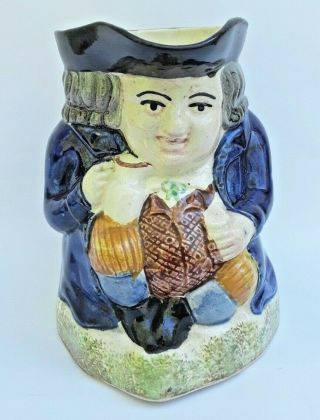 Antique Old 19th C.  Staffordshire Pottery Toby Jug 1