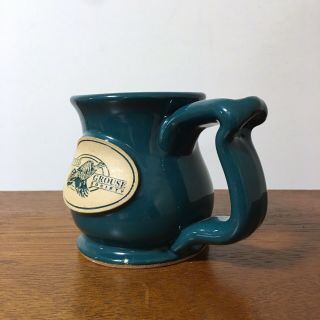 Ruffed Grouse Society Mug Hand Thrown Pottery Coffee Green Cup 3