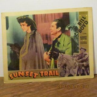 Sunset Trail Bill Boyd (hoppalong Cassidy) Color Lobby Card (1938)