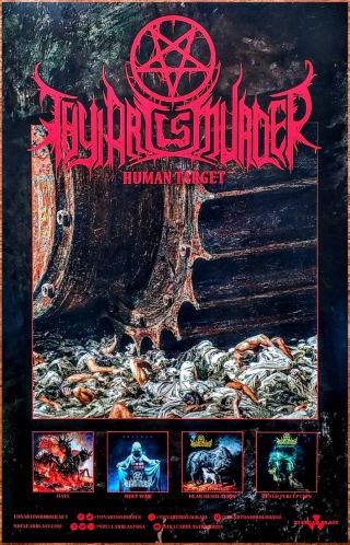 Thy Art Is Murder Human Target 2019 Ltd Ed Rare Poster,  Metal Poster
