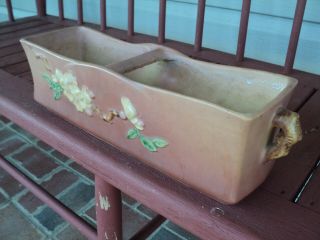 Roseville Pottery Apple Blossom Window Box Pink Vase 369 - 12 