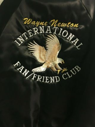 Retro Embroidered Eagle Wayne Newton International Fan Club Satin Jacket M