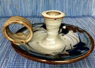 Loess Hills Pottery Hand - Held Candle Holder Designed By Jerry Kessler