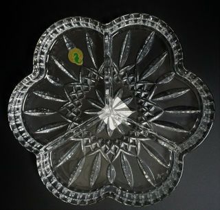 Waterford - Crystal - Lismore - Clover - Shape 3 - Part - Divided - Plate - Relish - Dish - 9 1/4 "