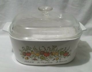 Corning Ware Spice Of Life 5 Quart 5l Large Casserole With Pyrex Lid A - 5 - B