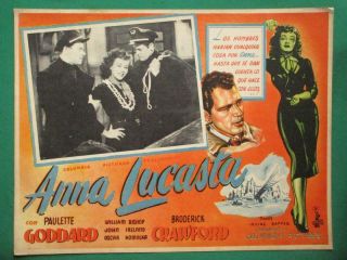 Paulette Goddard Anna Lucasta Film - Noir Art Spanish Mexican Lobby Card