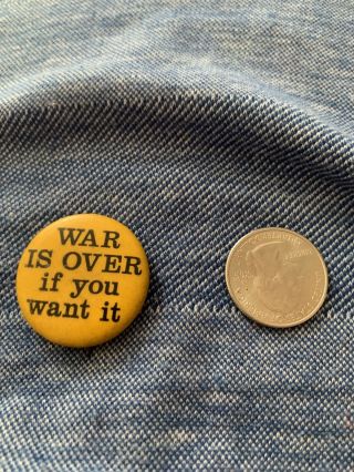 Vintage War Is Over If You Want It Pinback Button - John Lennon Beatles Rare 1969