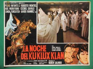 La Noche Del Ku Klux Klan Masked Art Spanish Mexican Lobby Card