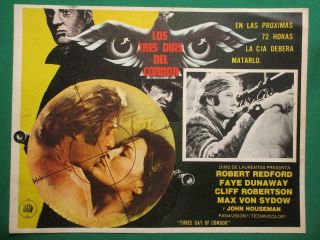 Robert Redford Three Days Of The Condor Faye Dunaway Spanish Mexico Lobby Card 1