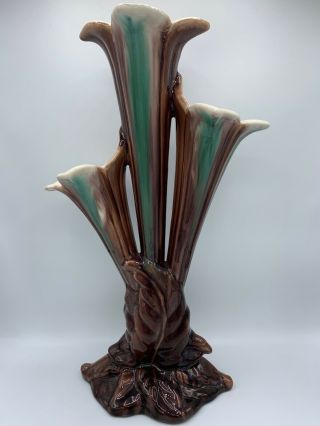 Royal Haeger Morning Glory Vases In Green Briar (mold R452)