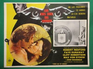 Robert Redford Three Days Of The Condor Faye Dunaway Spanish Mexico Lobby Card 4
