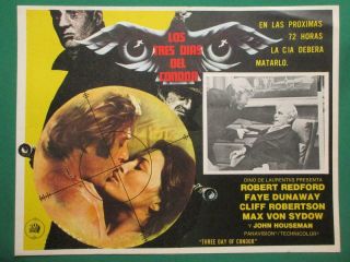 Robert Redford Three Days Of The Condor Faye Dunaway Spanish Mexico Lobby Card 2