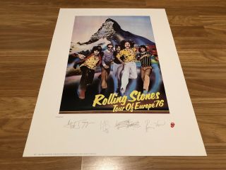 Rolling Stones “tour Of Europe 1976” Licensed Plate Signed Lithograph 3058/5000