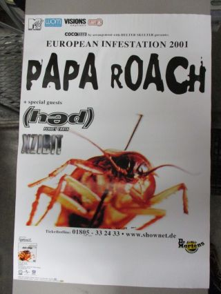 German Rock Roll Concert Poster Papa Roach European Infestation 2001 Hed Xzibit