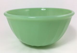 Vintage Fire King Green Jadeite Swirled Serving Or Mixing Bowl 6 " Across