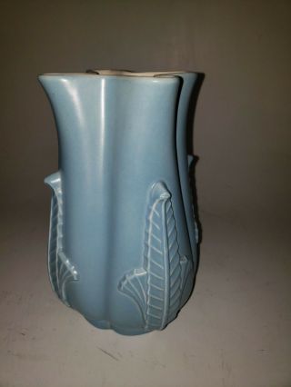 RED WING USA ART POTTERY 1203 Blue & White Stylized Mid Century Vintage 10 