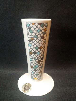 Metlox Poppytrail Mid - Century Modern 6 1/4 " Vase,  Geometric Tiles,  With Labels