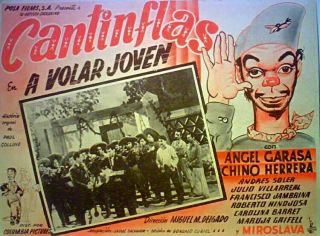 Mario Moreno Cantinflas; Miroslava Volar Joven Mex Lobby Card 1947