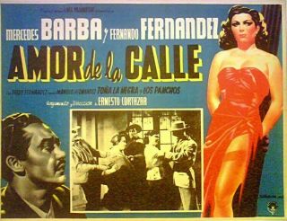 Sexy Film Noir Meche Barba; Fernando Fernandez Amor De La Calle Lobby Card 1949