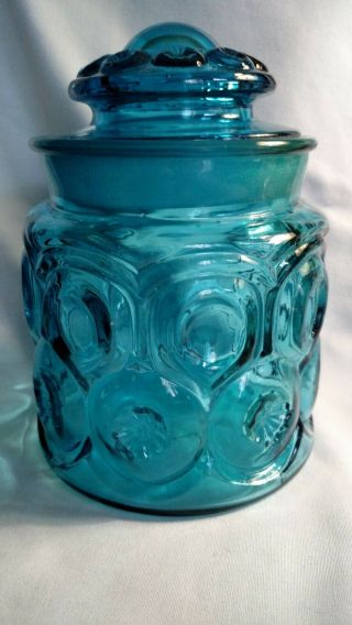 Small 2 Lb.  Moon And Stars Colonial Blue 6282 Canister With Lid