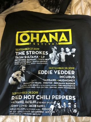 Eddie Vedder Ohana Festival Tshirt Xl Extra Large Designs Pearl Jam Error Shirt