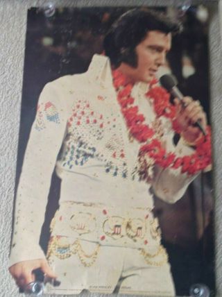 Vtg 1976 Elvis Presley Las Vegas Poster " The King " Jumpsuit Hawaii