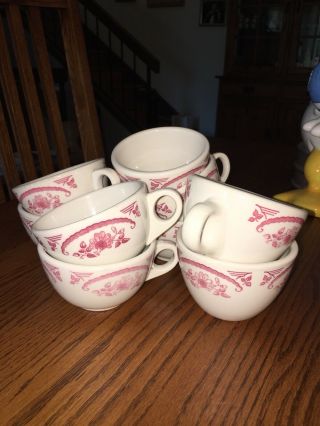 Homer Laughlin Best China Restaurant Ware Chardon Rose Diner 9 Coffee Cups