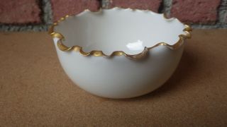Antique Lenox Belleek Cac Ceramic Art Co.  Ruffled Rim Bowl Signed Dated 1894