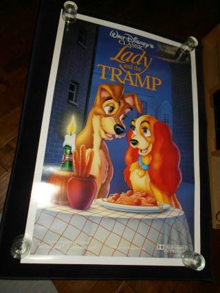 Lady And The Tramp Walt Disney Cartoon Reissue 1988 Rolled One Sheet Poster