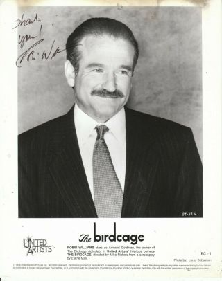 Robin Williams Signed " The Birdcage " Photo