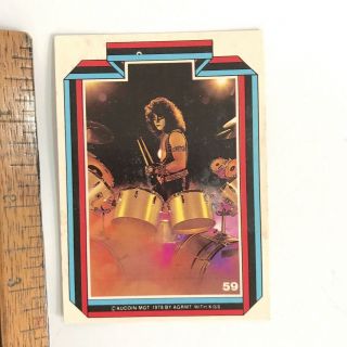 1980 Aussie Eric Carr Kiss Rock Band Photo Trading Card Donruss Aucoin Rare Nm