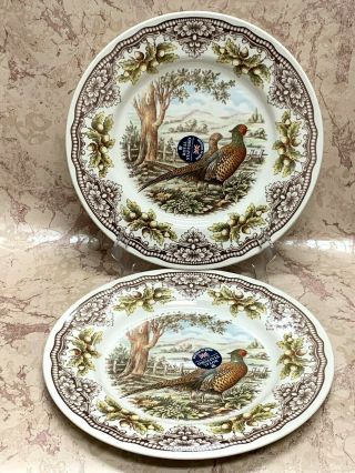 (2) Royal Stafford Pheasant Homeland Harvest Porcelain 11 " Dinner Plates