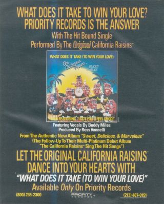 (sfbk20) Poster/advert 13x11 " The California Raisins : What Does It Take