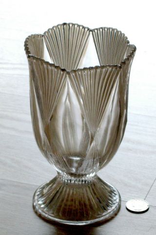 Eapg Celery Vase Glass Amazon Dalzell Gilmore & Leighton Double Fan Diamond