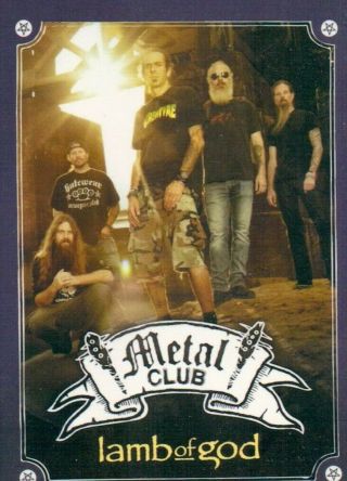 Lamb Of God Trading Card - 2010? Metal Club