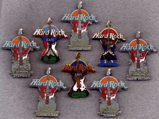 Hard Rock Cafe 8 Mexican " Millennium 2000 - The Evolution Of Rock " Guitar Pins