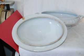 Antique Ironstone Lidded Oval Dish 5