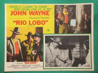 John Wayne Rio Lobo Western Jorge Rivero Spanish Mexican Lobby Card 3
