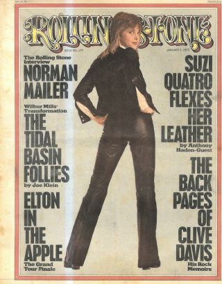 (rst6) 13x11 " Rolling Stone Newspaper Cover Page 177 Suzi Quatro