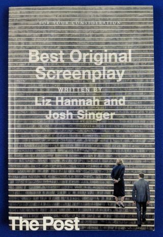 The Post 2017 Movie Screenplay For Your Consideration Promo Gift Script Book Fyc