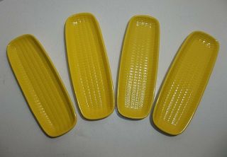 Crate And Barrel Corn On The Cob Serving Plates Set Of 4