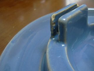 Rare C.  P.  R.  Medalta Ashtray with match holder with C.  P.  R.  steel blue glaze 3