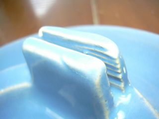 Rare C.  P.  R.  Medalta Ashtray with match holder with C.  P.  R.  steel blue glaze 4